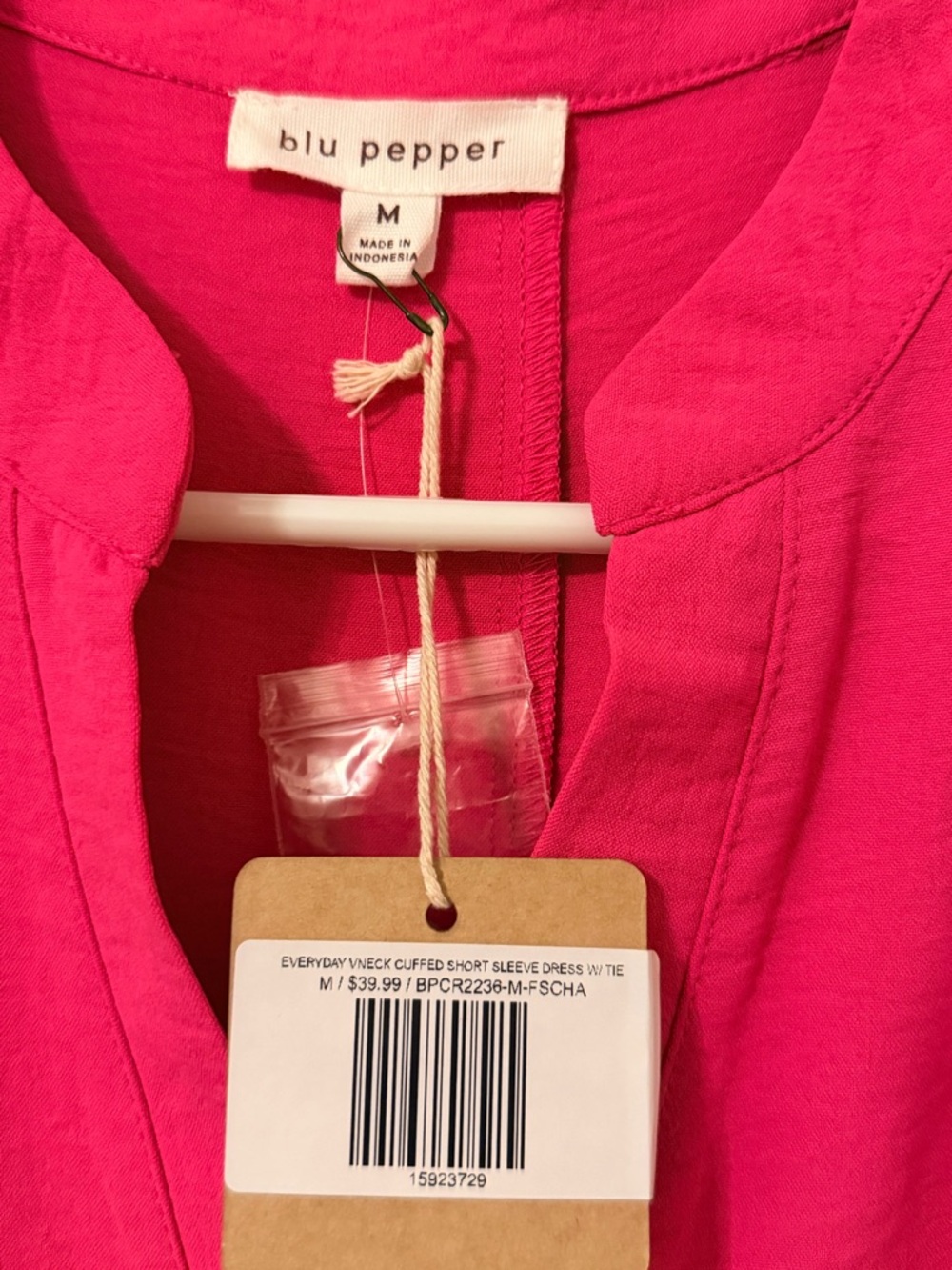 Blu Pepper Hot Pink Tie-Waist Dress - Picture 3 of 3
